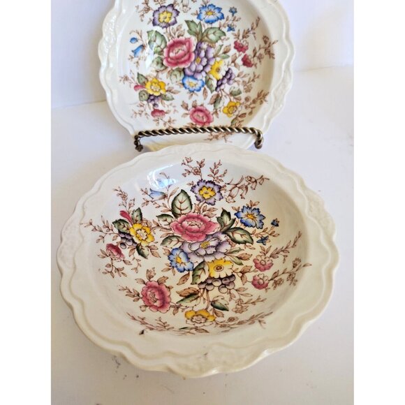 Crown Ducal Earthen ware Dessert Bowls Wilmslow Pattern 5 1/4"(set of 2) - Picture 3 of 11